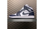 (Free Shipping)Jordan 1 Mid White Metallic Gold Obsidian (GS) 554725-174