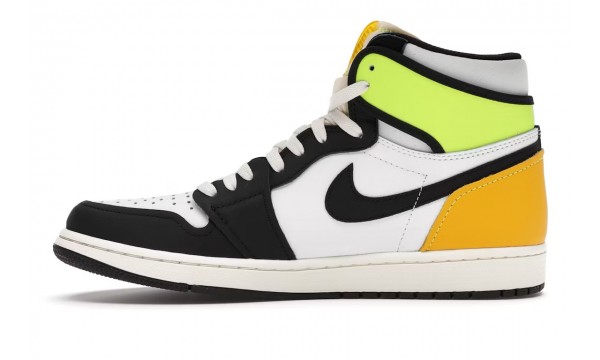 (Free Shipping)Jordan 1 Retro High White Black Volt University Gold 555088-118