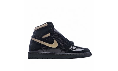 (Free Shipping)Jordan 1 Retro High Black Metallic Gold (2020) 555088-032